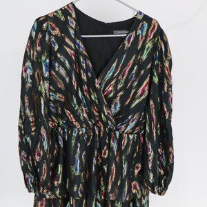 Metallic print minidress, Julia Jordan, wrapstyle  NWT Size10